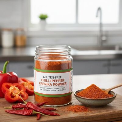 Glutenfree Chilli Pepper Powder with Fine Powder Texture and High Vitamin C for Food Processing