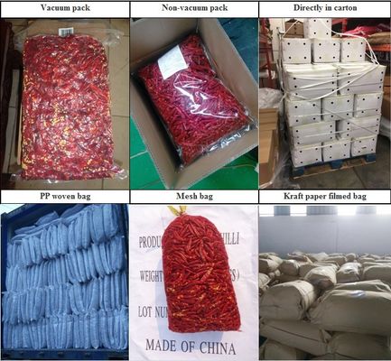 অন্ধকার লাল বায়ু শুকনো বুলেট চিলি (20000-30000 SHU)